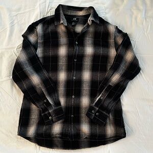 H&M Men's Black and White Flannel